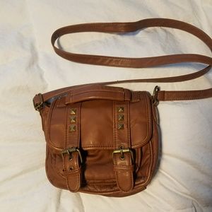 Brown Studded Crossbody Purse